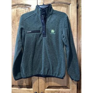 John Deere Dri-Duck 1/4 Snap Pullover Fleece  Logo Small Green‎ Farm Outdoor